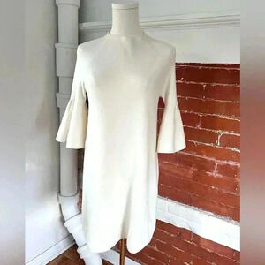 Anthropologie Moth Chester Sweater Dress in Ivory Bell Sleeves Mini Dress Tunic